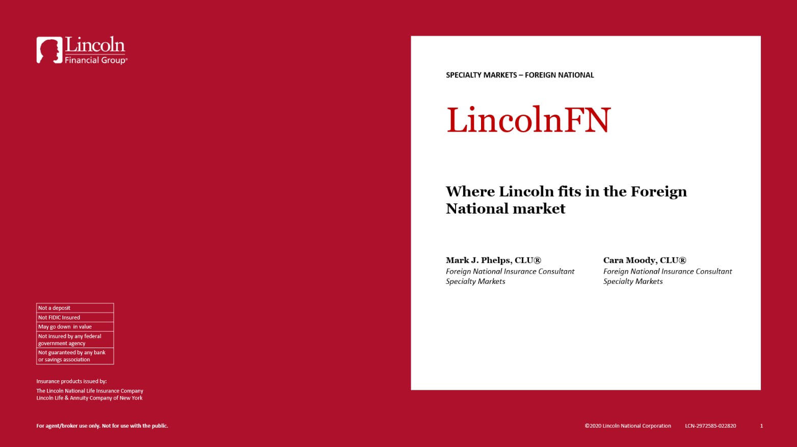 Where Lincoln fits in the Foreign National market