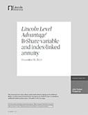 Lincoln Level Advantage B-Share variable and index-linked annuity PDF Image