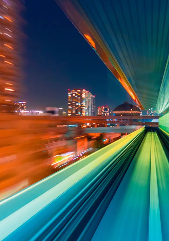 city image with light streaks