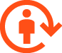 Client circled by an arrow
