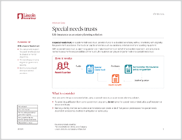 Thumbnail image of Special needs trusts flier. 