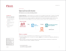 Thumbnail image of Special needs trusts flier. 