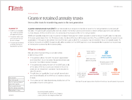 Thumbnail image of Grantor retained annuity trusts flier.