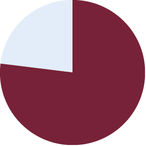 Circle graph with 77% colored blue. 