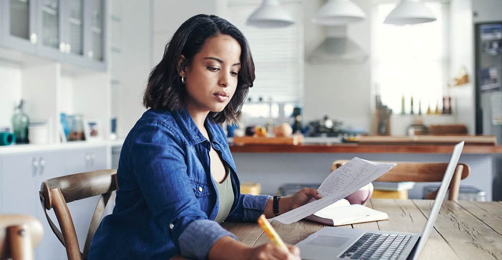 woman working at a desk