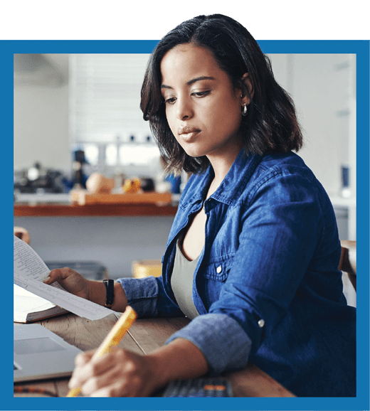 woman working at desk